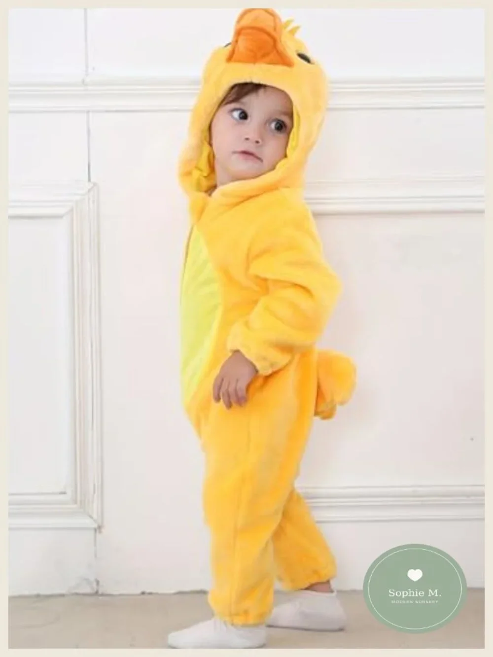 Duck Hooded Romper Baby Costume Animal Onesie Toddler Flannel Romper